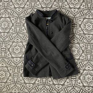 Gray/Navy Blue Boden Button Up Jacket